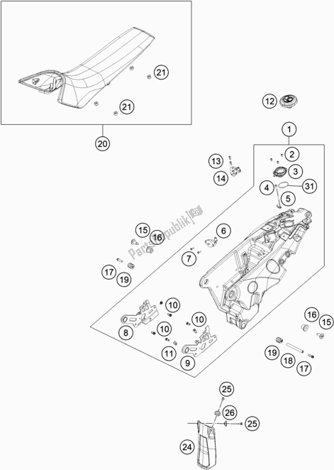 Wszystkie części do Tank, Seat #1 Husqvarna 701 Enduro LR EU 2020