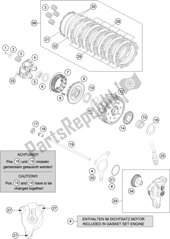 All parts for the Clutch of the Husqvarna 701 Supermoto EU 2017