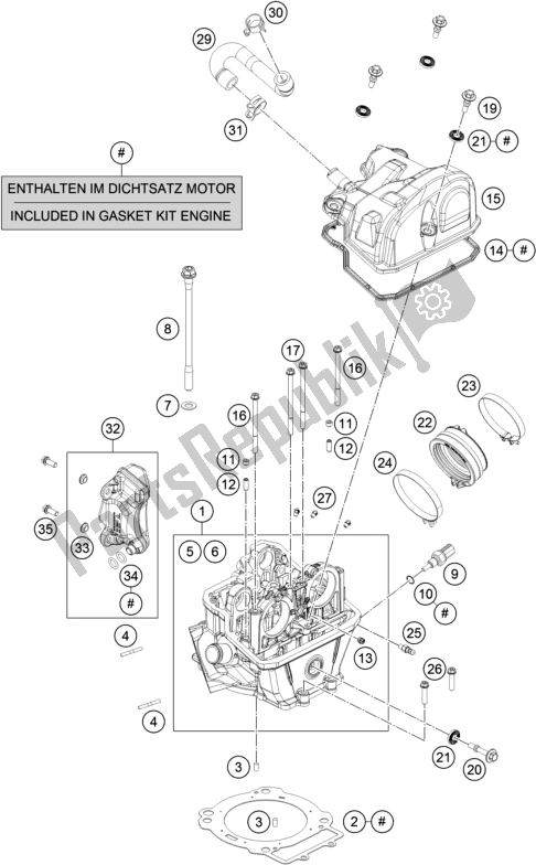 Wszystkie części do G? Owica Cylindra Husqvarna 701 Supermoto EU 2017