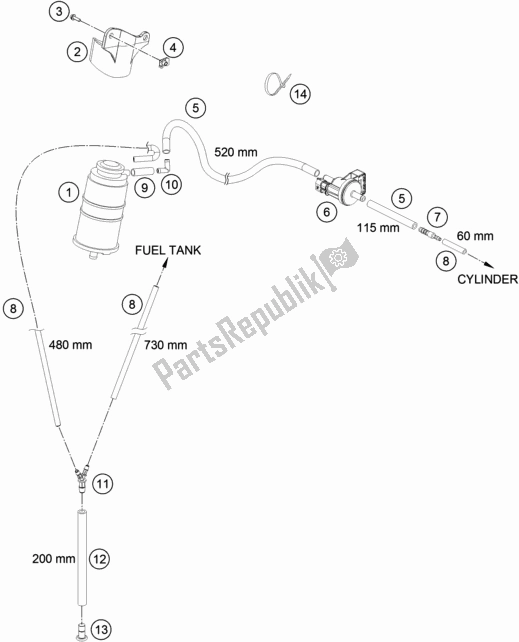 Tutte le parti per il Contenitore Per Evaporazione del Husqvarna 701 Supermoto EU 2017