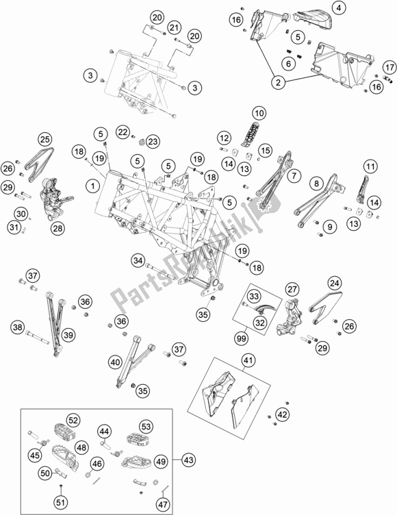 Tutte le parti per il Telaio del Husqvarna 701 Supermoto EU 2017