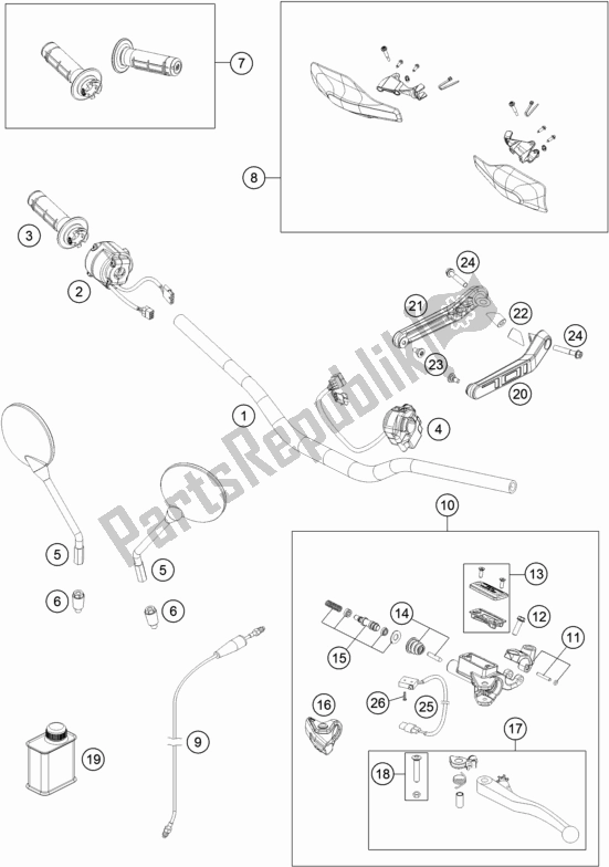 Todas as partes de Guiador, Controles do Husqvarna 701 Supermoto EU 2017