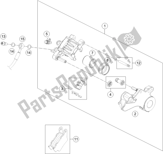 Todas las partes para Pinza De Freno Trasero de Husqvarna 701 Supermoto EU 2017