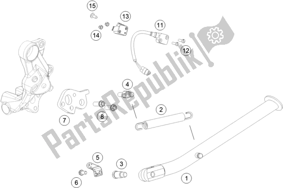 Todas as partes de Suporte Lateral / Central do Husqvarna 701 Supermoto EU 2017