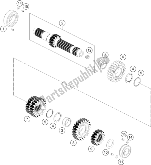 All parts for the Transmission I - Main Shaft of the Husqvarna 701 Supermoto EU 2017