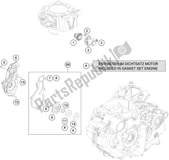 Tutte le parti per il Pompa Dell'acqua del Husqvarna 701 Supermoto EU 2017