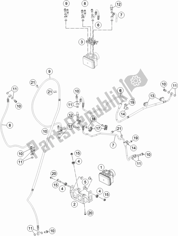 All parts for the Antiblock System Abs of the Husqvarna 701 Supermoto EU 2018