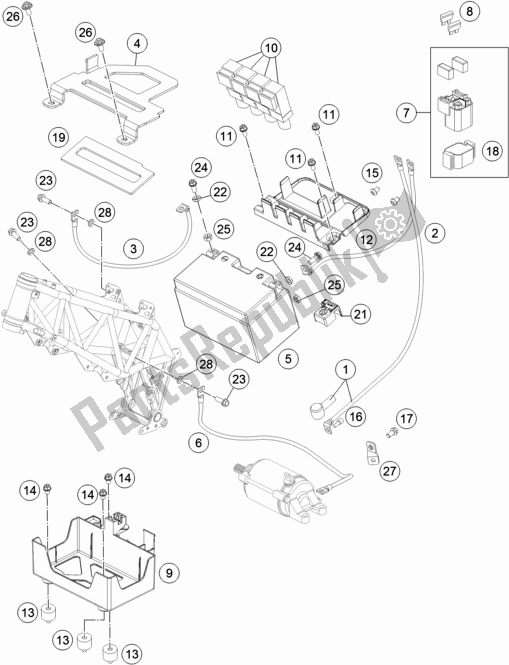 All parts for the Battery of the Husqvarna 701 Supermoto EU 2018