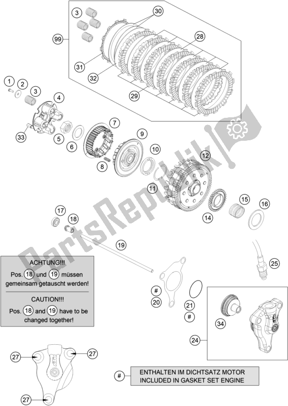 All parts for the Clutch of the Husqvarna 701 Supermoto EU 2018