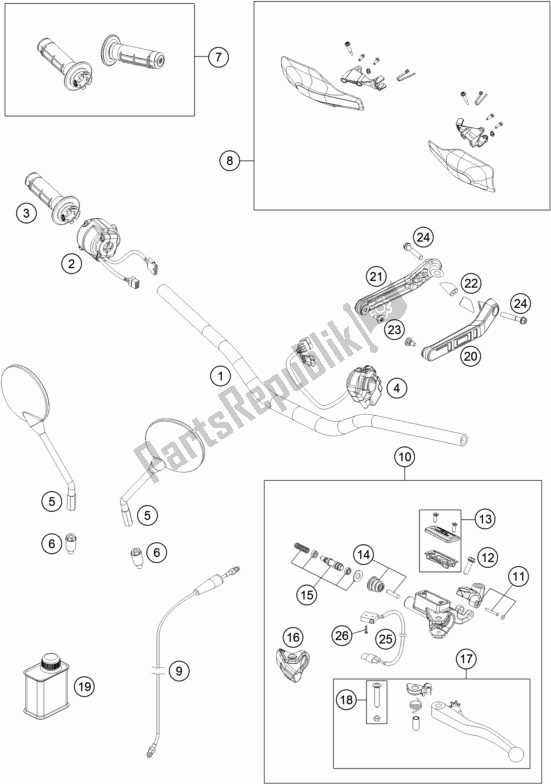 All parts for the Handlebar, Controls of the Husqvarna 701 Supermoto EU 2018