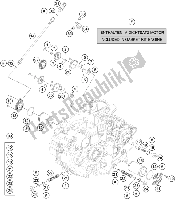 All parts for the Lubricating System of the Husqvarna 701 Supermoto EU 2018