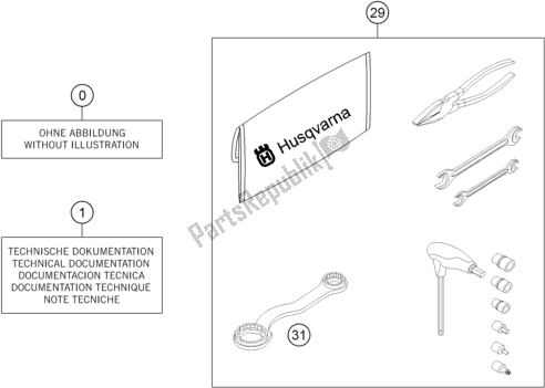 All parts for the Seperate Enclosure of the Husqvarna 701 Supermoto EU 2018