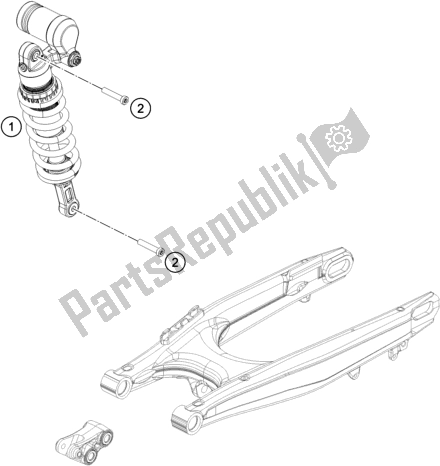 All parts for the Shock Absorber of the Husqvarna 701 Supermoto EU 2018