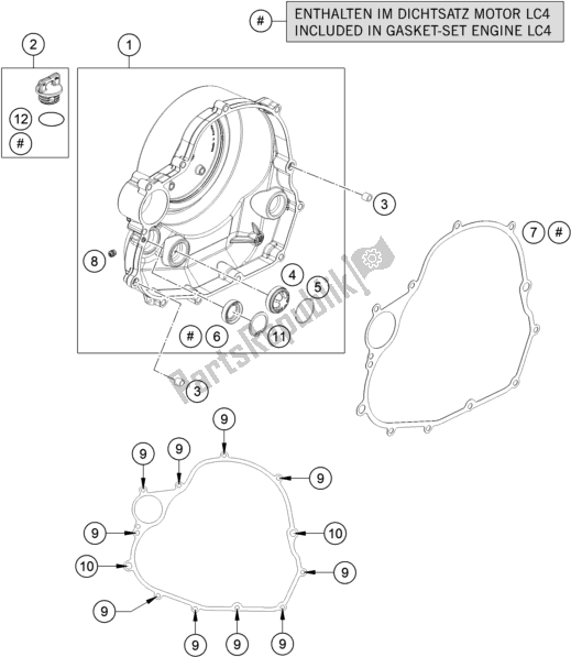 Tutte le parti per il Coperchio Frizione del Husqvarna 701 Supermoto EU 2019