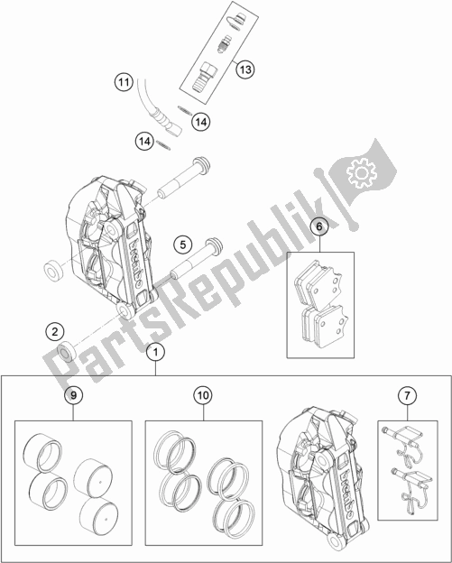 Tutte le parti per il Pinza Freno Anteriore del Husqvarna 701 Supermoto EU 2019
