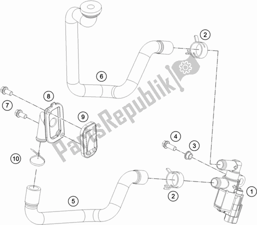 All parts for the Secondary Air System Sas of the Husqvarna 701 Supermoto EU 2019