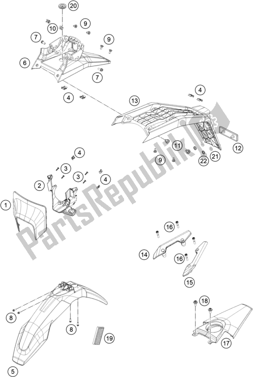 Wszystkie części do Maska, B? Otniki Husqvarna 701 Supermoto EU 2020