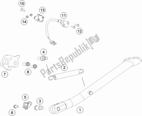 All parts for the Side / Center Stand of the Husqvarna 701 Supermoto EU 2020