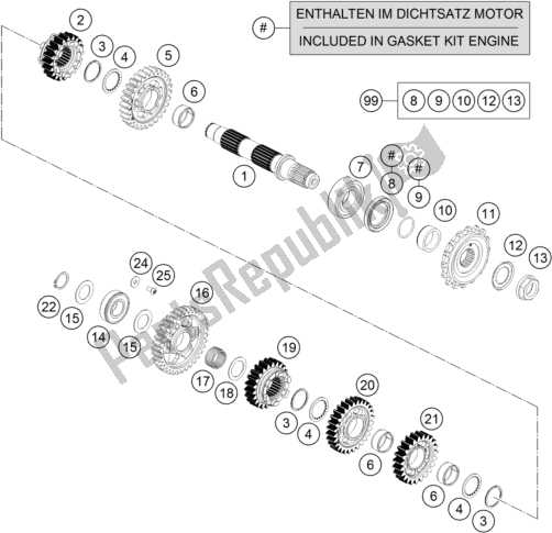 All parts for the Transmission Ii - Countershaft of the Husqvarna 701 Supermoto EU 2020