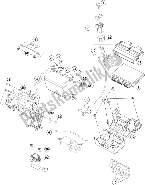 Tutte le parti per il Batteria del Husqvarna 701 Supermoto EU 2021