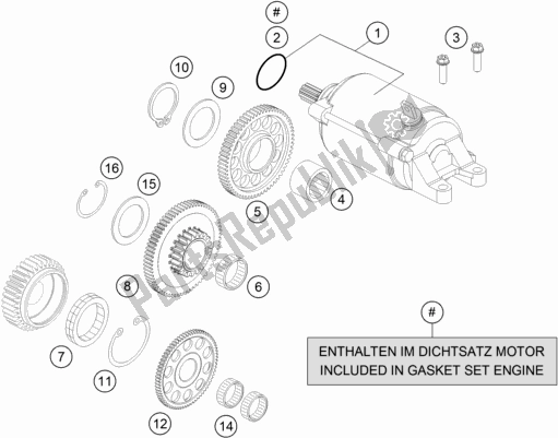 All parts for the Electric Starter of the Husqvarna 701 Supermoto EU 2021