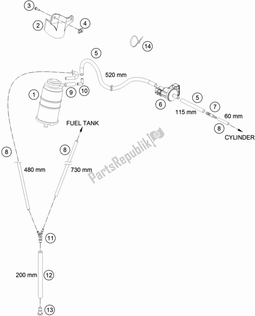 Tutte le parti per il Contenitore Per Evaporazione del Husqvarna 701 Supermoto EU 2021