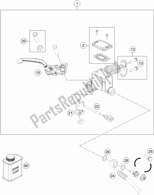 Toutes les pièces pour le Front Brake Control du Husqvarna 701 Supermoto EU 2021