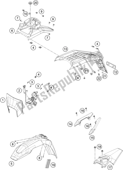 All parts for the Mask, Fenders of the Husqvarna 701 Supermoto EU 2021