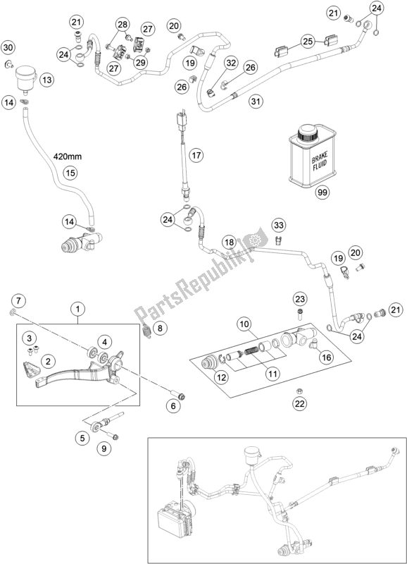 All parts for the Rear Brake Control of the Husqvarna 701 Supermoto EU 2021