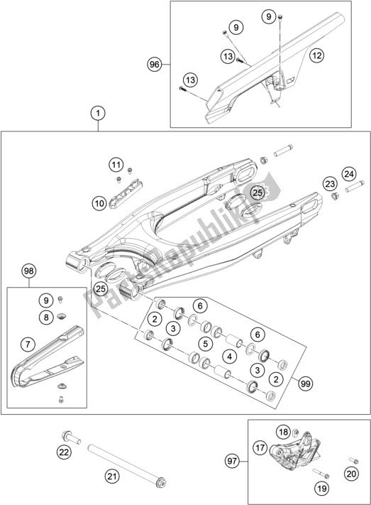 Tutte le parti per il Forcellone del Husqvarna 701 Supermoto EU 2021