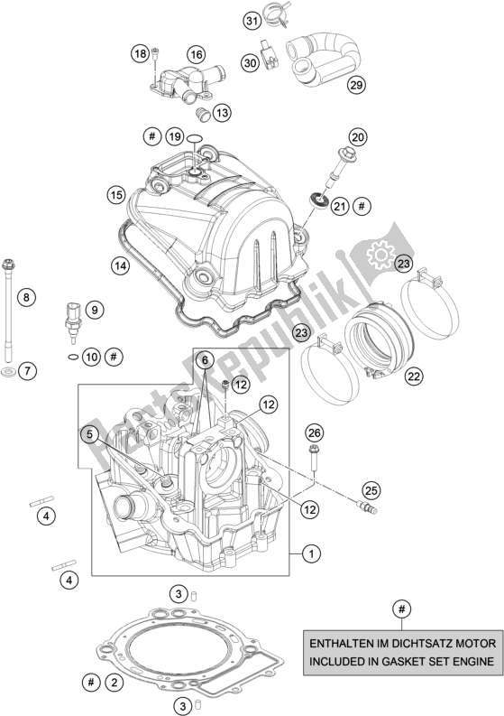 Wszystkie części do G? Owica Cylindra Husqvarna 701 Supermoto US 2016