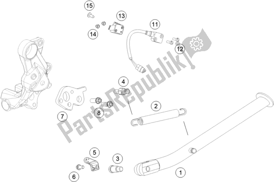 Toutes les pièces pour le Béquille Latérale / Centrale du Husqvarna 701 Supermoto US 2016