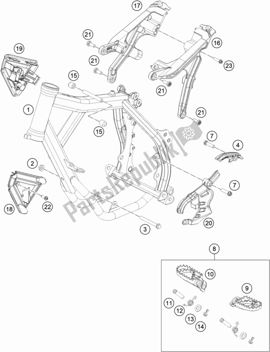 Alle onderdelen voor de Kader van de Husqvarna EE 5 EU 2021