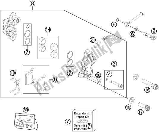 All parts for the Front Brake Caliper of the Husqvarna EE 5 EU 2021