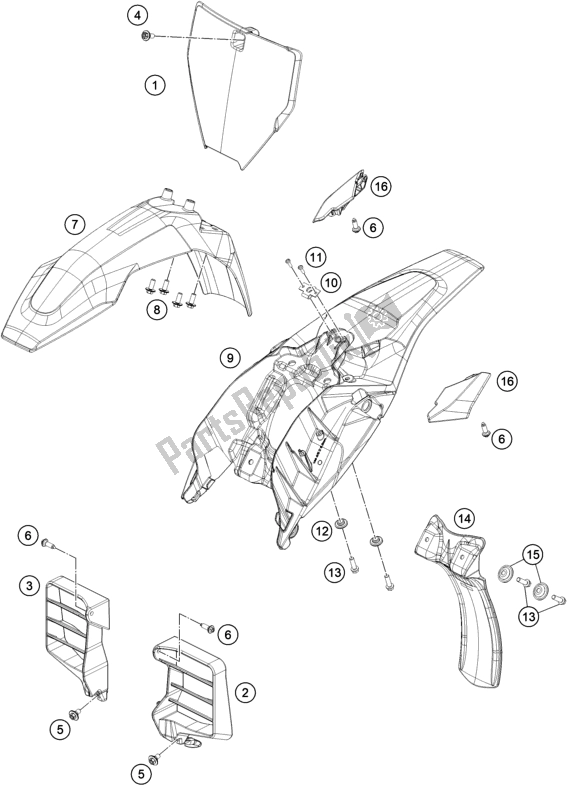 All parts for the Mask, Fenders of the Husqvarna EE 5 EU 2021
