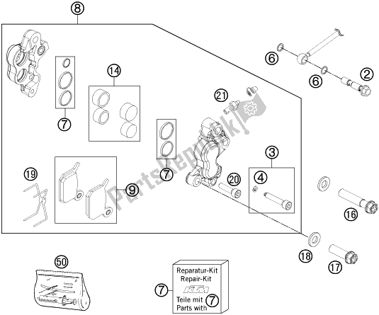 All parts for the Front Brake Caliper of the Husqvarna EE 5 EU 2022