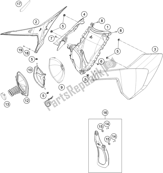 Toutes les pièces pour le Filtre à Air du Husqvarna FC 250 2018