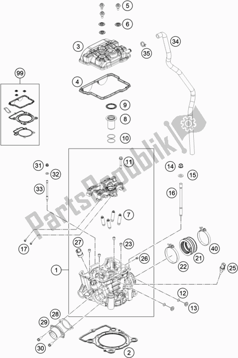 Todas las partes para Cabeza De Cilindro de Husqvarna FC 250 2019