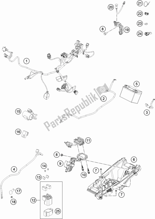 All parts for the Wiring Harness of the Husqvarna FC 250 2019