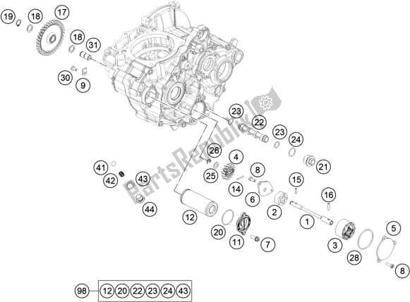 Todas las partes para Sistema De Lubricación de Husqvarna FC 250 EU 2016