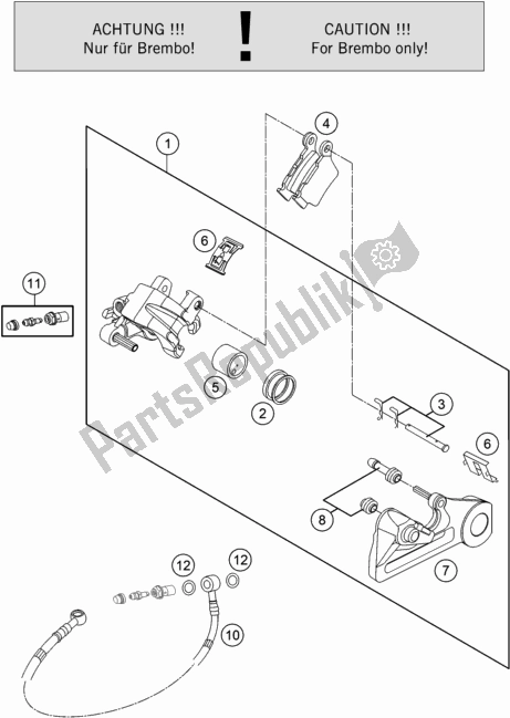 Todas las partes para Pinza De Freno Trasero de Husqvarna FC 250 EU 2016