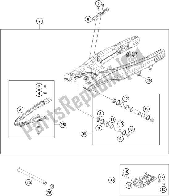 Todas las partes para Brazo Oscilante de Husqvarna FC 250 EU 2016