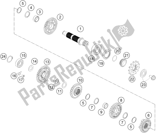 Todas las partes para Transmisión Ii - Contraeje de Husqvarna FC 250 EU 2016