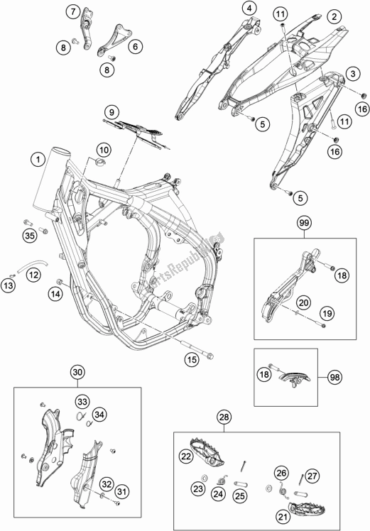Todas las partes para Marco de Husqvarna FC 250 EU 2017