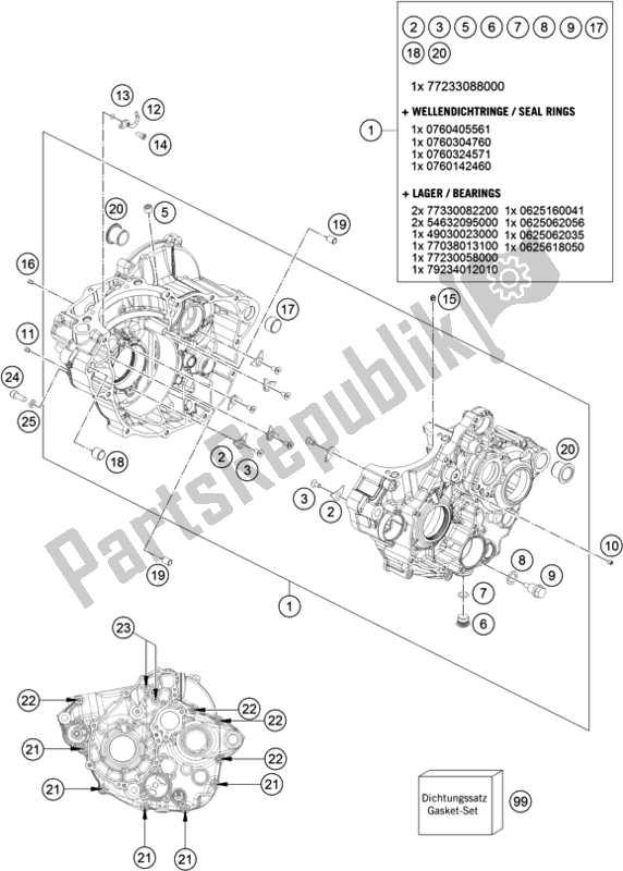 Wszystkie części do Obudowa Silnika Husqvarna FC 250 EU 2018