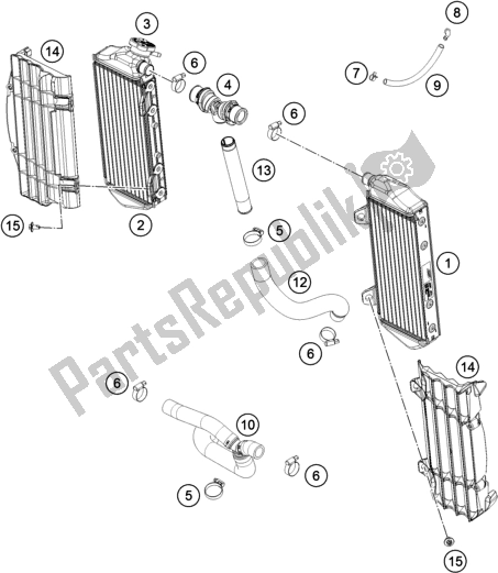 Todas las partes para Sistema De Refrigeración de Husqvarna FC 250 EU 2019