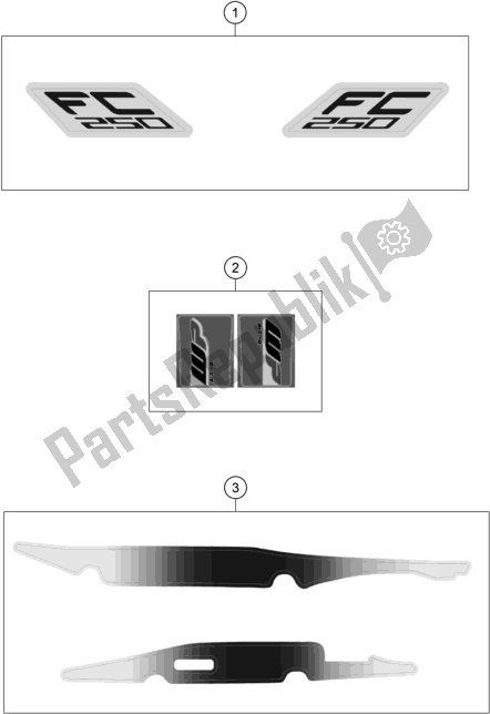 All parts for the Decal of the Husqvarna FC 250 EU 2019