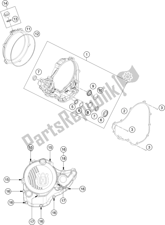 Toutes les pièces pour le Couvercle D'embrayage du Husqvarna FC 250 EU 2020