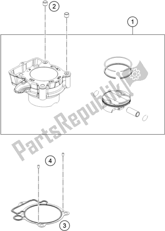 All parts for the Cylinder of the Husqvarna FC 250 EU 2020