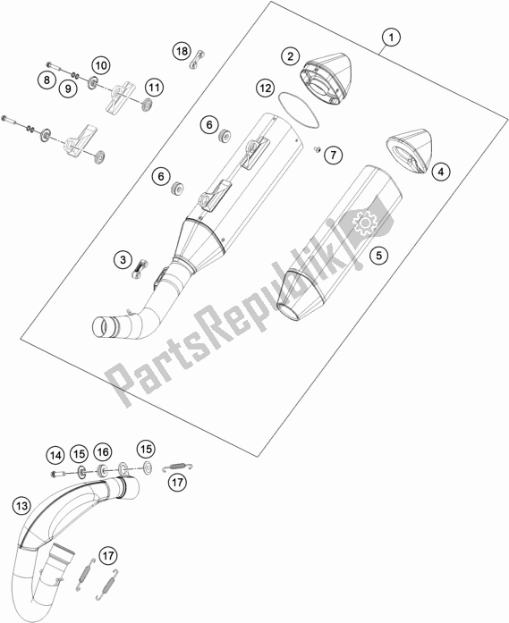 All parts for the Exhaust System of the Husqvarna FC 250 EU 2020